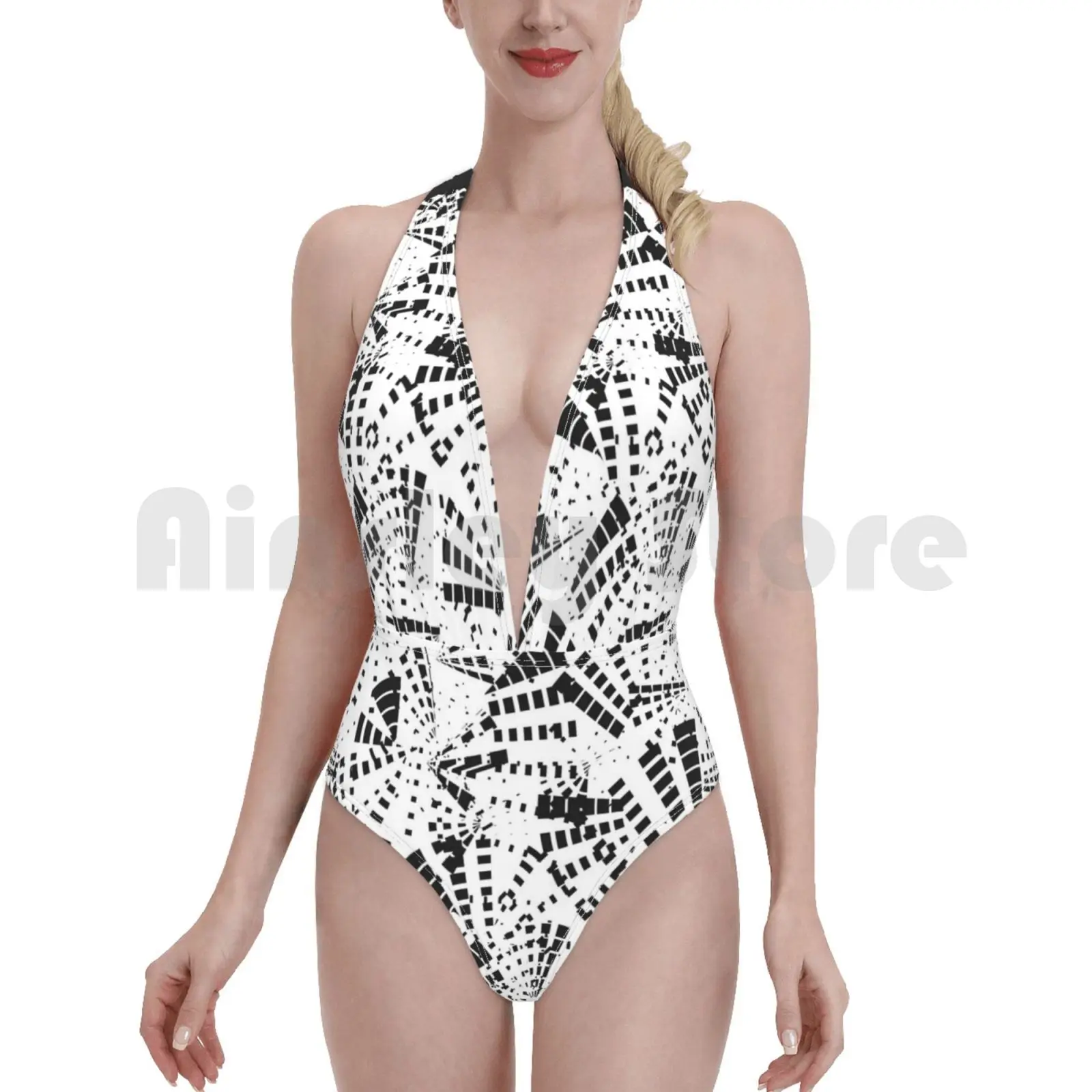 Vector Black Strokes On A White Background Chaotic Swimsuit 479 Swimwear Abstract Animal Backdrop Bikini Set Aliexpress
