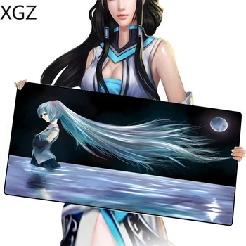 

XGZ Hatsune Miku Mousepad Locking Edge 60x30cm/90x40cm Game Mouse Pad Player Keyboard Computer Mat Cute