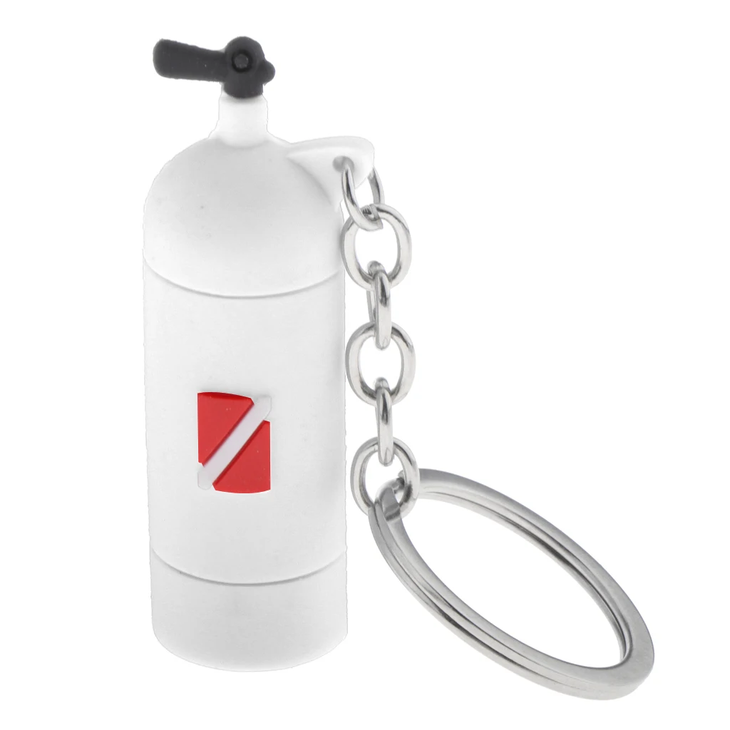 Mini Scuba Diving Tank Keychain with O-Rings Silicone Key Chain for Women and Men