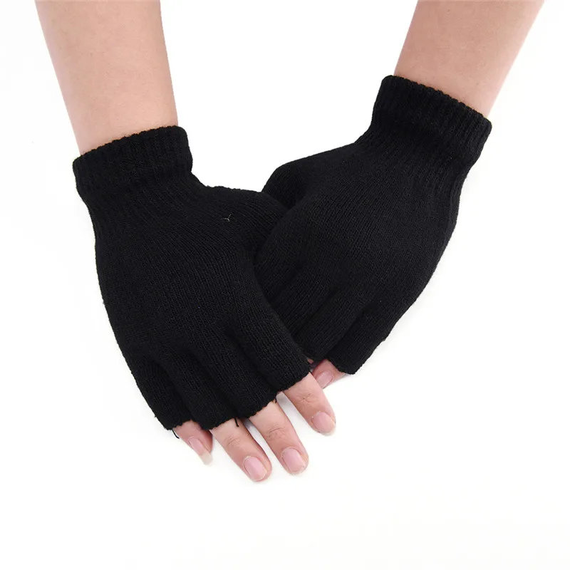 1pair Women Men Fingerless Gloves Mitten Knitted Autumn Winter Touch Screen  het Half-Fingers Adult Warm Winter hand gloves for men