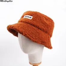 [Meltryllis] Рыбацкая шапка из искусственного меха с плоской подошвой, женская зимняя мягкая теплая Толстая шерстяная женская шапка для рыбалки, модная уличная шапка