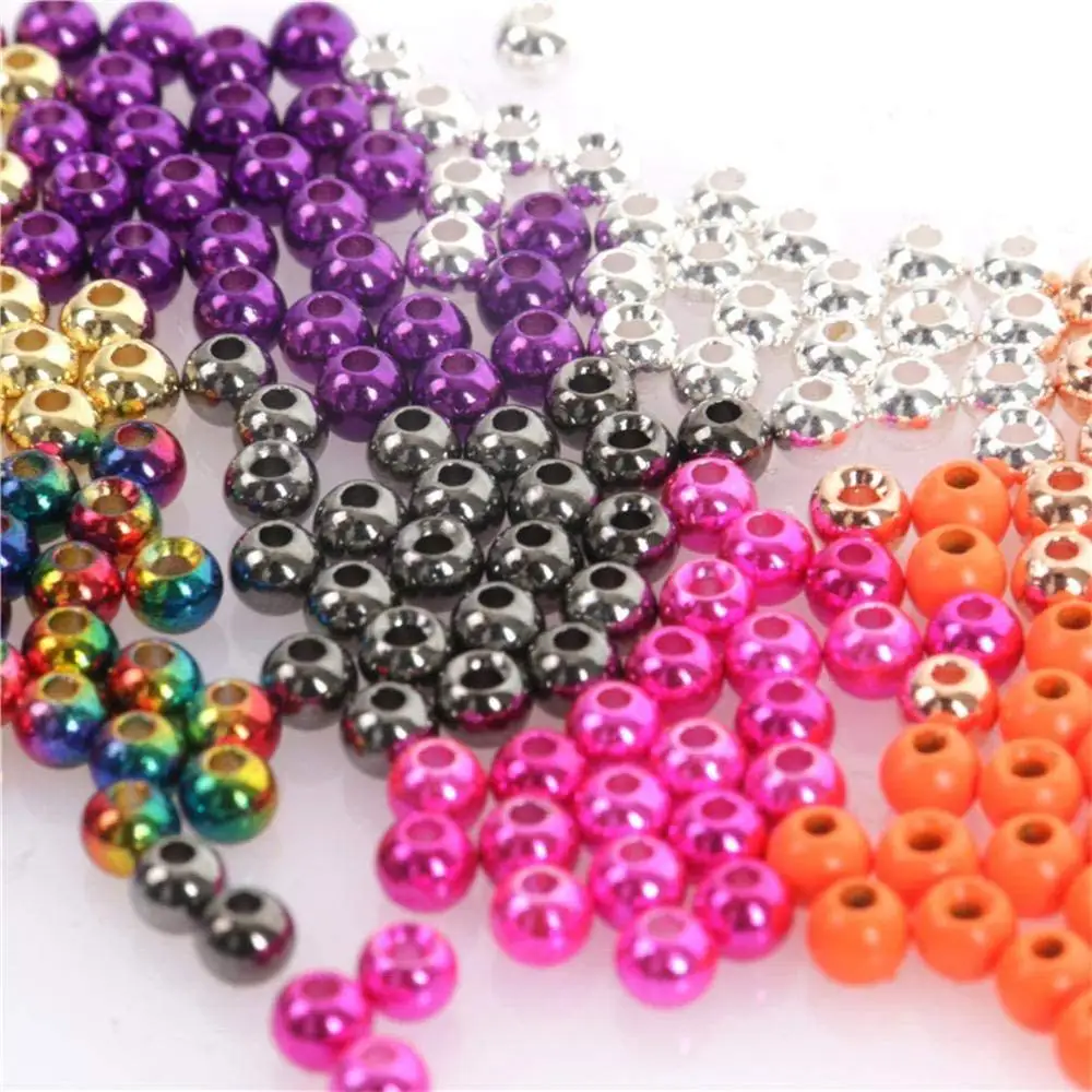 Maximumcatch 25pc 2.0-4.6mm Fly Tying  Head Tungsten Beads Multi-Color Fly Tying Material Nymph Head Ball Fishing Accessory