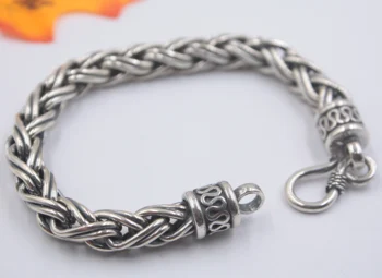 

Sterling S925 Silver Bracelet Women's Men Unique Rope Chain 8mm Link 8.3''L New