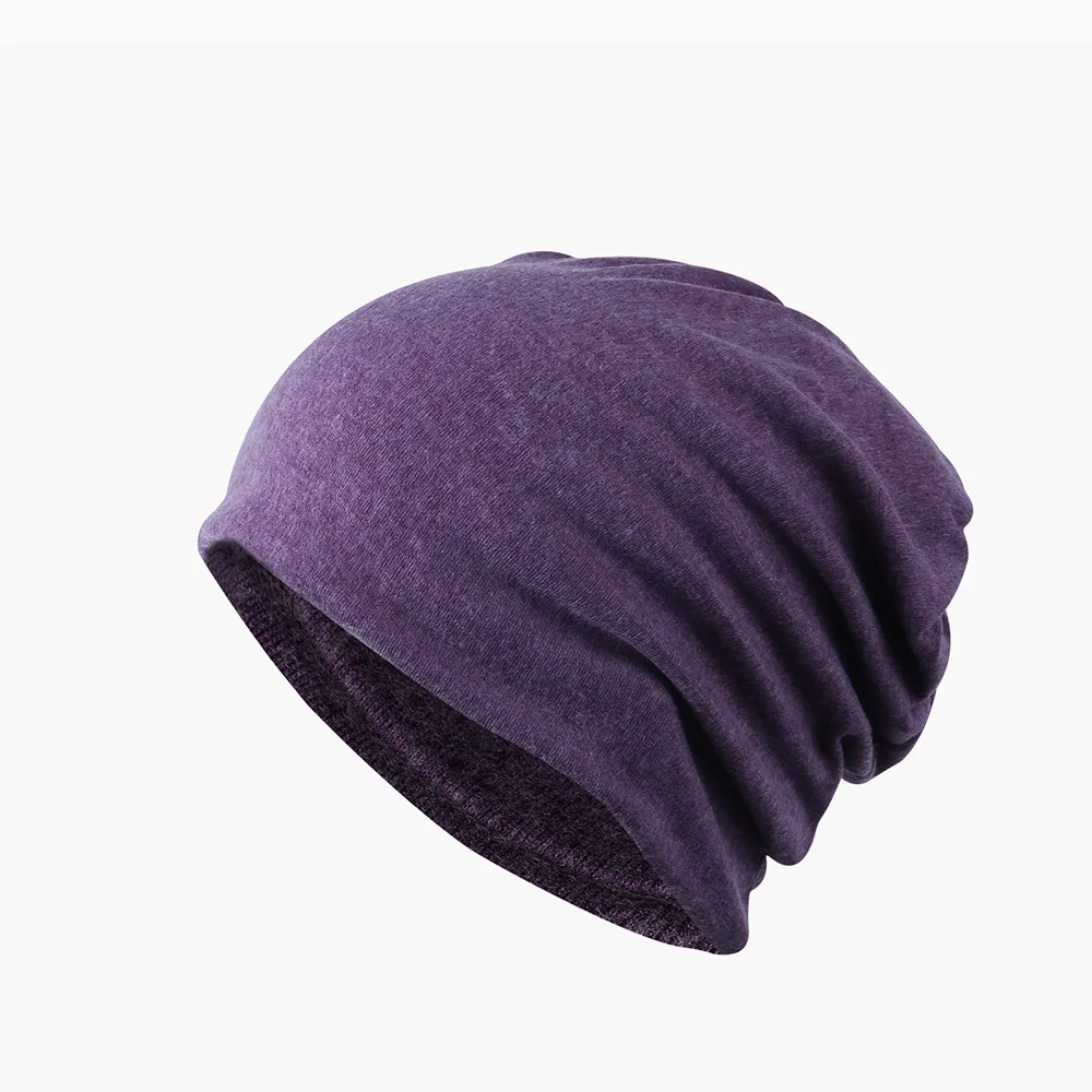 purple Осенняя и зимняя шапка, уличная плюшевая шапка унисекс, брендовая шапка, мужская вязаная шерстяная шапка, женские зимние шапки, шапки в стиле хип-хоп - Цвет: purple