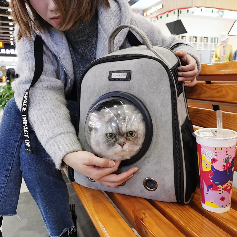 

Pets Bingo Portable Cat Packbag Dog Go Out Space Bag Kitten Backpack Carrier Pet Suede Handbag Suitable for<7.5kg Cat Supplies