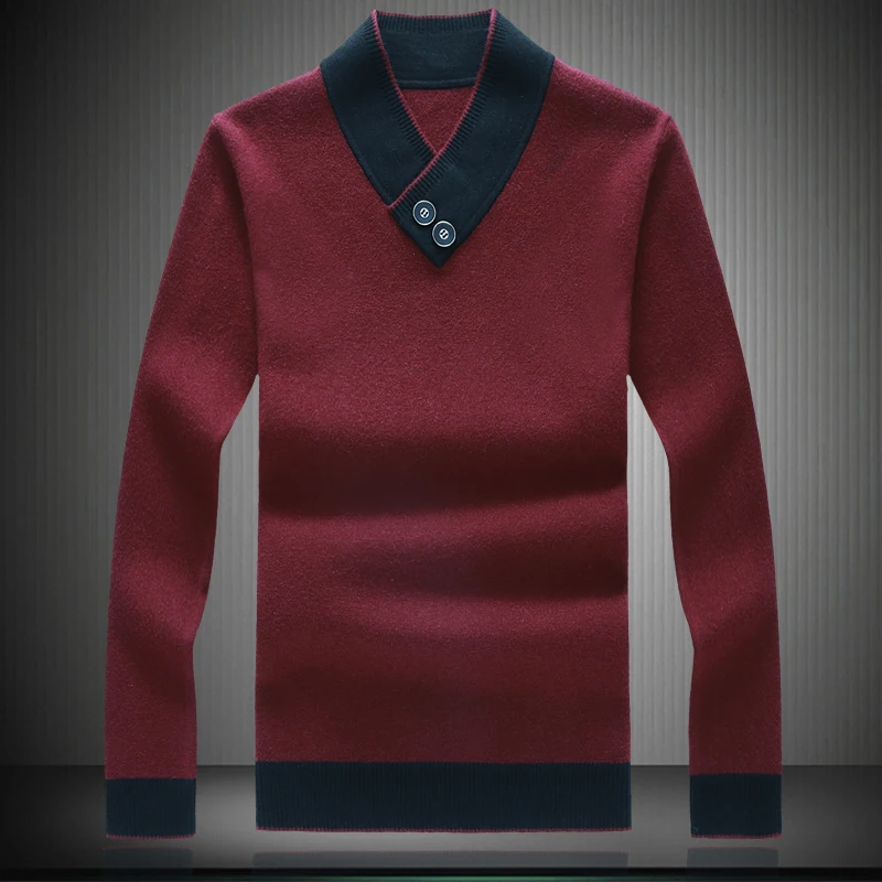 MOGU Модный хлопковый свитер для мужчин Осень Зима сплошной тонкий мужской v-образный вырез Pull Homme Рождественские свитера плюс размер 8XL