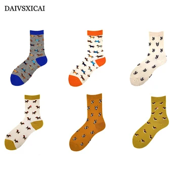 

2Pairs/lot=4Pieces Creative Cute Cartoon Fashion Socks Male Personality Couple Socks Casual Female Unisex