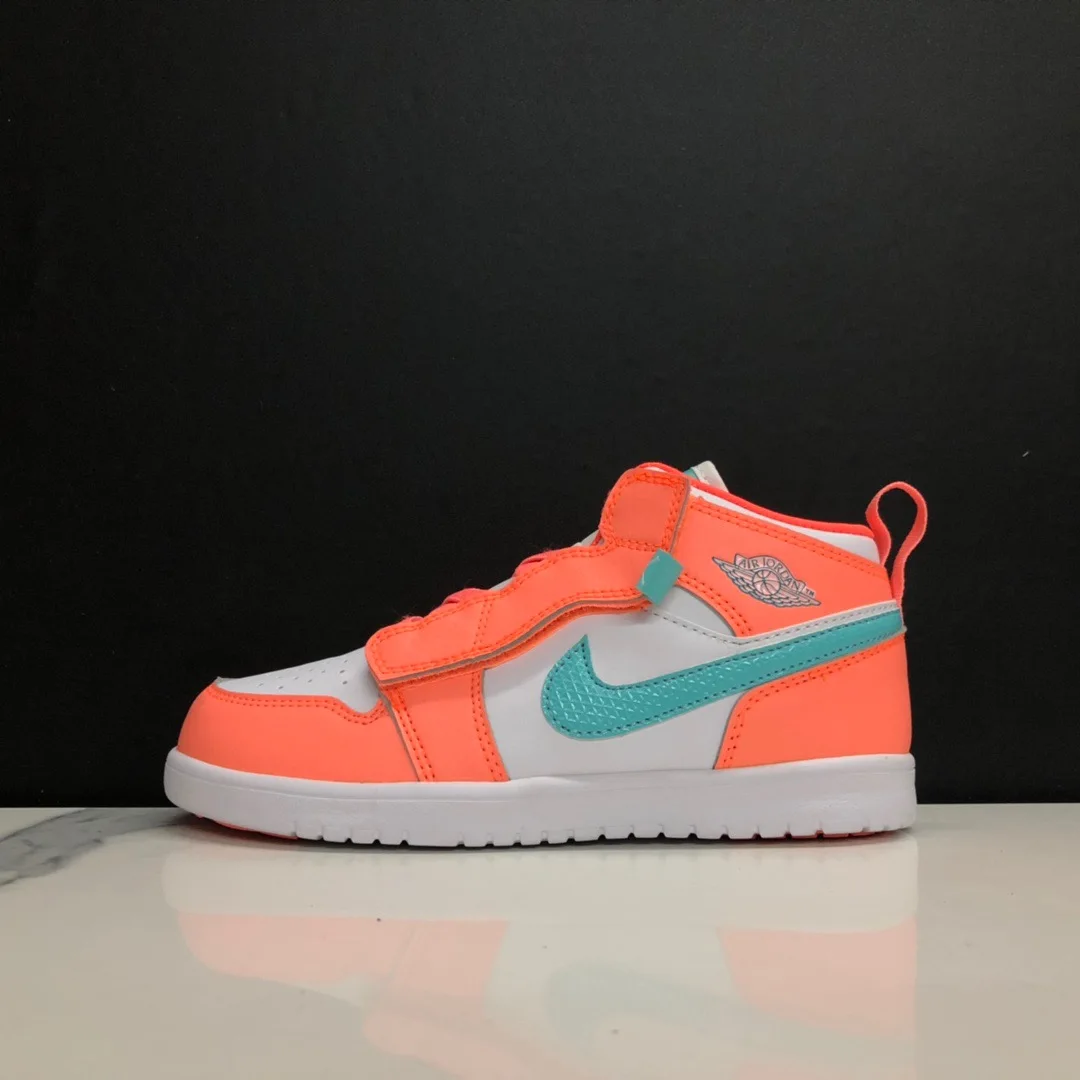Nike Air Jordan 1 Mid Aj 1 Klittenband Kinderen Basketbal Schoenen Eur Size  22-36 - AliExpress