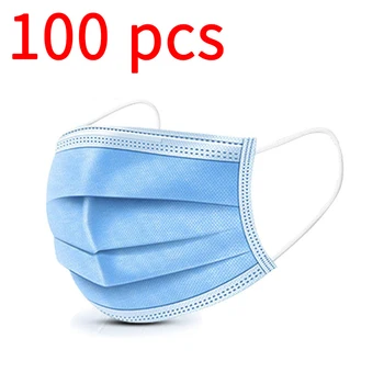 

100pcs 3 Layer Disposable mouth mask Anti dust mask mouth blue Face Masks NonWoven Anti-dust face Safe Anti Pollution Breathable
