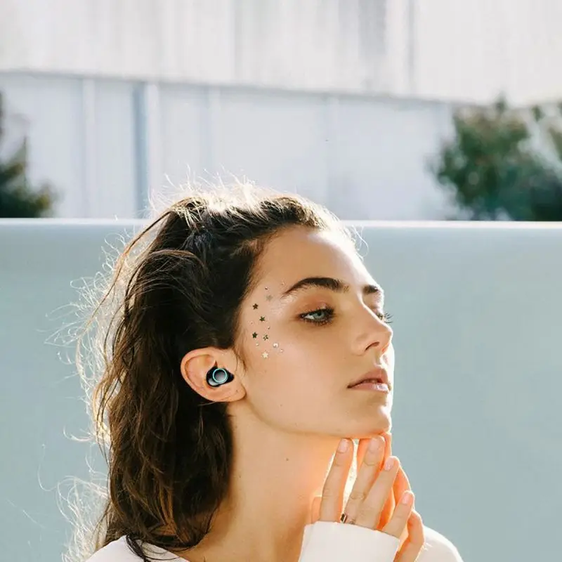 Мини-наушники с шумоподавлением, гарнитура для Bluetooth, Беспроводные спортивные наушники-вкладыши с зарядным устройством