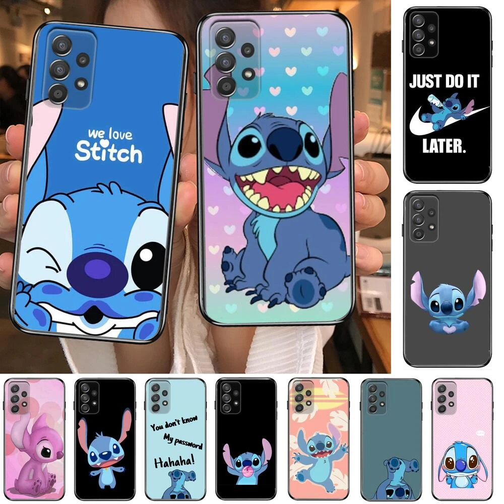 Funda de teléfono stitch de disney para Samsung Galaxy, carcasa negra, Cov, para A70, A50, A51, A52, A40, A30, A31, A90, A20E, a20s|Fundas antigolpes para teléfono| - AliExpress