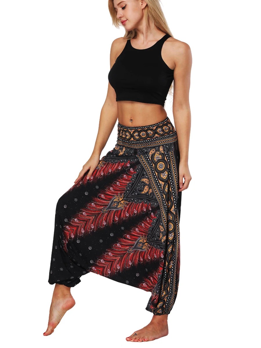 

Women's Harem Pants Hippie Floral Boho Yoga pants Casual Beach Pants Baggy Hippie Aladdin Pants