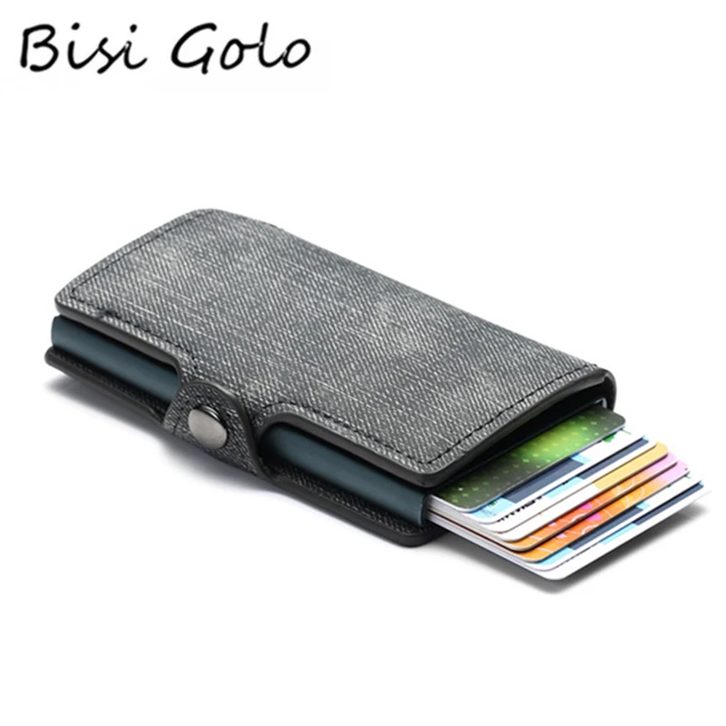 BISI GORO цветной кредитный держатель для карт блокировка RFID тонкие ID Держатели ПУ