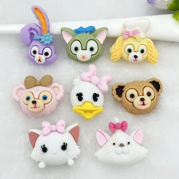 

8pcs/lot Hand painted kawaii resin Mixed Animal head Flat back cabochons For Hair Bow Centers DIY Scrapbooking Decor D41
