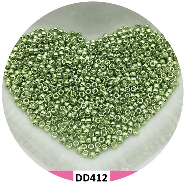 600Pcs 2mm Miyuki Delica Beads Japan Bronze Glass Beads Bohemia Style Metallic Seedbeads For DIY Jewelry Making Bracele Earring DD412 Light Green