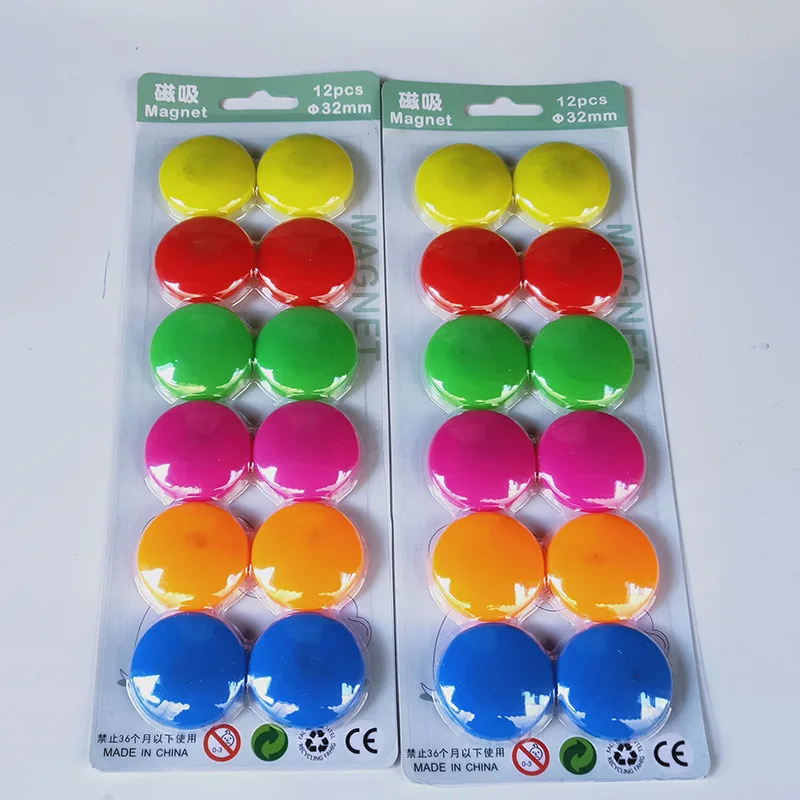 Tablero de anuncios de corcho de 12 colores, tachuelas magnéticas para pulgar Kawai, pizarra blanca, pizarra, nevera