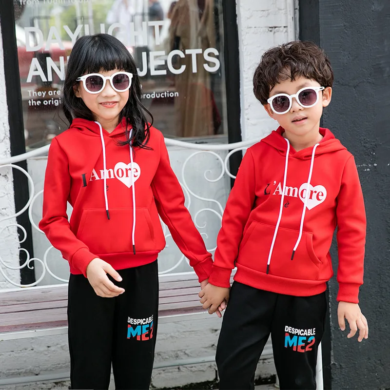 

2018 Different Parent-child Matching Outfit Spring And Autumn Fashion Hoodie Trousers Two-Piece Set Mother & Daughter Loose-Fit