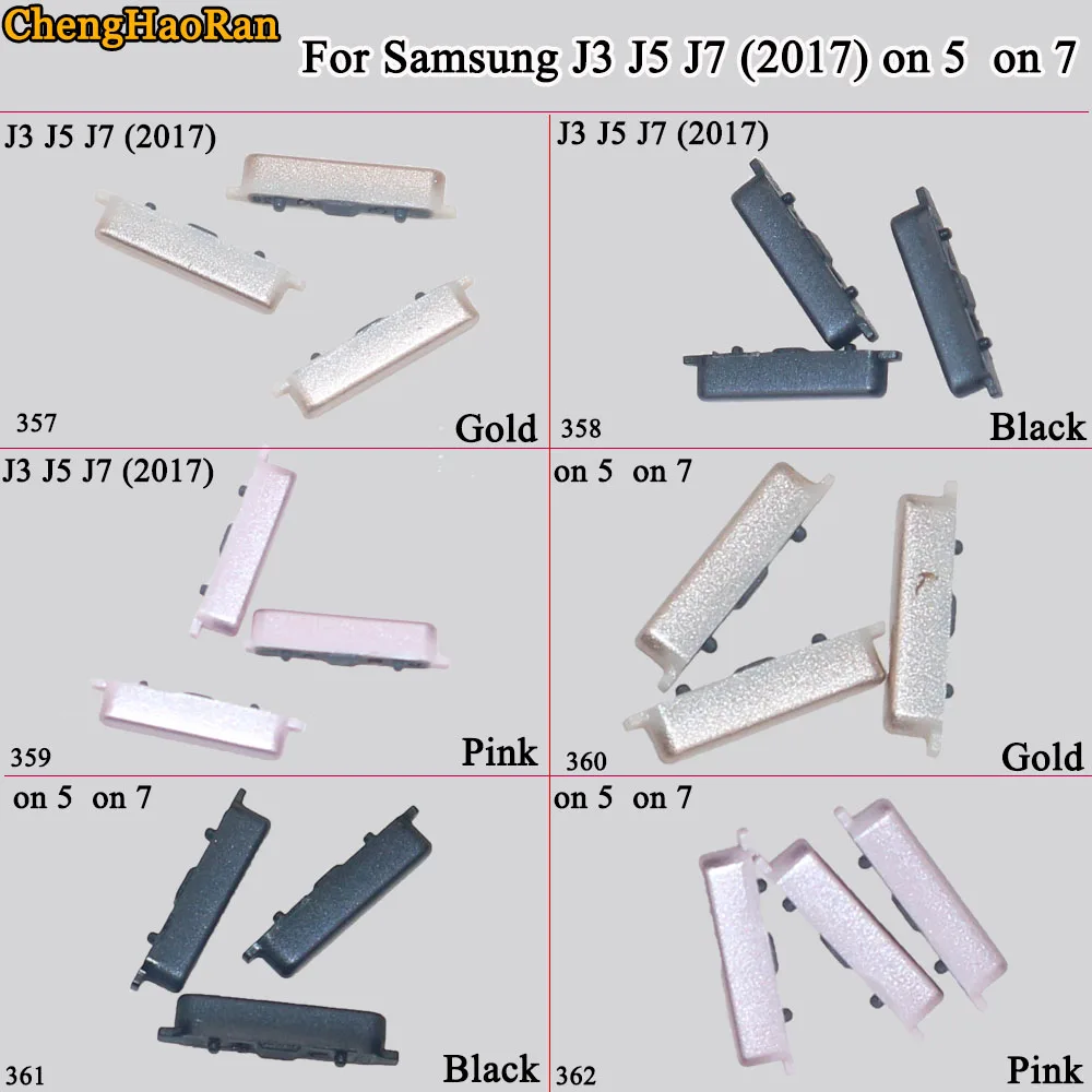 

ChengHaoRan 1Set For Samsung Galaxy J3 J5 J7 (2017) on 5 on 7 Phone Housing Frame Volume Power Button Side Key
