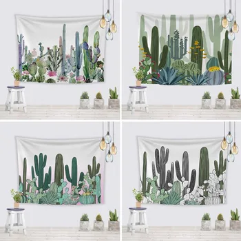 

Cactus Tapestry Wall Hanging Green Leaf Hippie Witchcraft Psychedelic Decor Tapestries Beach Bohemian Carpet Bedroom Blanket