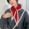 Korean Winter Woolen Knit Elastic Bow Cross Warm Scarf Female Solid Color Triangular Scarve Soft False Collar Neck Guard Bib O36 ► Photo 3/6