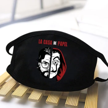 

Fashion La casa de papel Printed Mask Cartoon masque de protection Streetwear Polyester Washable Soft Face Masks Anti-Dust Mask