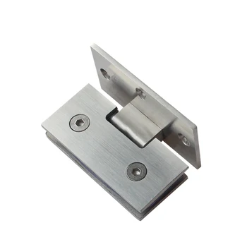 

Stainless steel glass door clamp unilateral wine cabinet accessories circular arc square hinge frameless 90 Degree