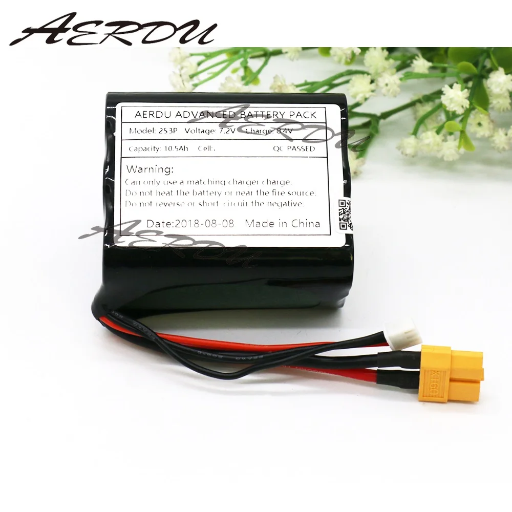 AERDU 7 2 в 2S3P 10.5Ah 4 В БПЛА 18650 комплект литий-ионный батарей 8 для дрона без BMS