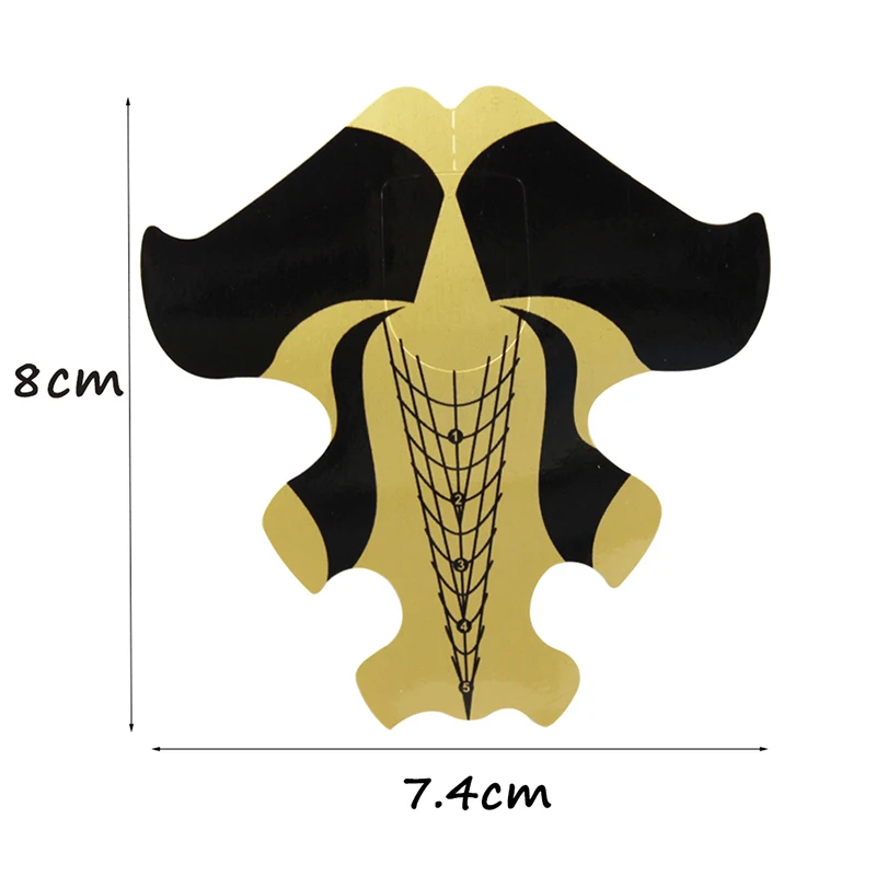 Finger Angel 100/500pcs Gold Nail Forms Nail Art Tips Guide Extension Fish Shape for Acrylic UV GEL Manicure Tool#FJH26