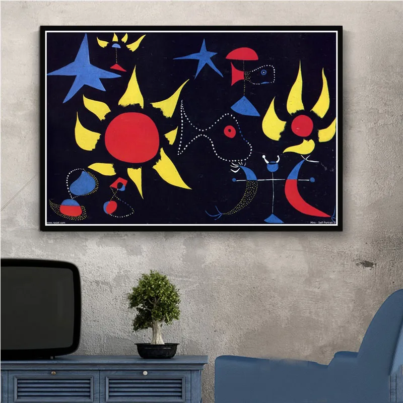 Joan Miro Знаменитые Картины абстрактный плакат настенная художественная картина плакаты и принты Картина на холсте для декора дома комнаты - Цвет: 0010