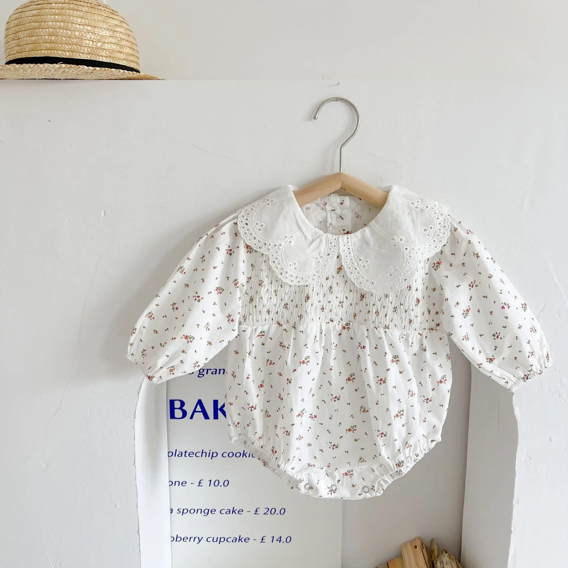 0-3Yrs Newborn Infant Baby Girls Floral Rompers Clothing Spring Autumn Kids Girl Long Sleeve Rompers Clothes vintage Baby Bodysuits
