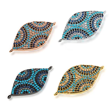 

14*29mm Diy Premium Jewelry Bracelet Necklace Accessories Jewelry For Making Bracelet Connector Brass Zirconia Finding Fift Hole