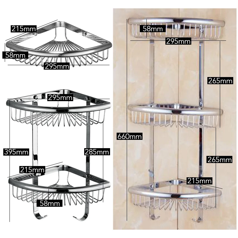 Bathroom Shelf Shower Shelf Bathroom Storage Shelf Storage Shelf Bathroom Accessories Bathroom Corner Shelf Shampoo Rack Shampoo Holder Luxury Crystal Brass Gold Bathroom Shelves Shampoo Holder Corner Bath Basket EL30023