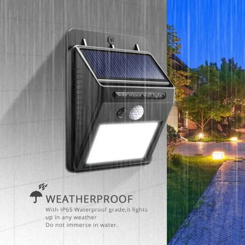 1-4 шт. 30/60 светодиодный светильник на солнечной энергии, энергосберегающий уличный садовый двор, безопасность, PIR датчик движения, настенный светильник, наружный водонепроницаемый энергетический светильник