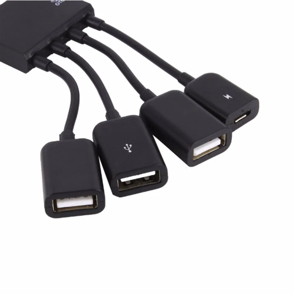 Micro usb-хаб OTG соединитель Spliter 4 порта питания перезаряжаемый зарядный кабель для смартфона компьютера планшета ПК провод для передачи данных