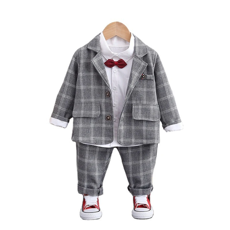 

New Spring Autumn Baby Boys Clothes Children Gentleman Cotton Coat Shirt Pants 3Pcs/sets Toddler Casual Clothing Kids Tracksuits