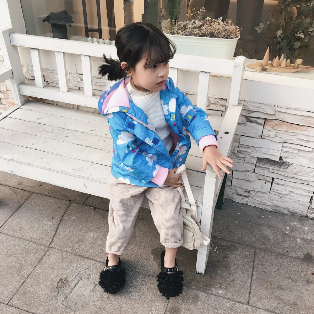 

Hooded Raincoat Jacket 2019 Spring And Autumn Korean-style Loose-Fit Sports Casual Children Coat P501