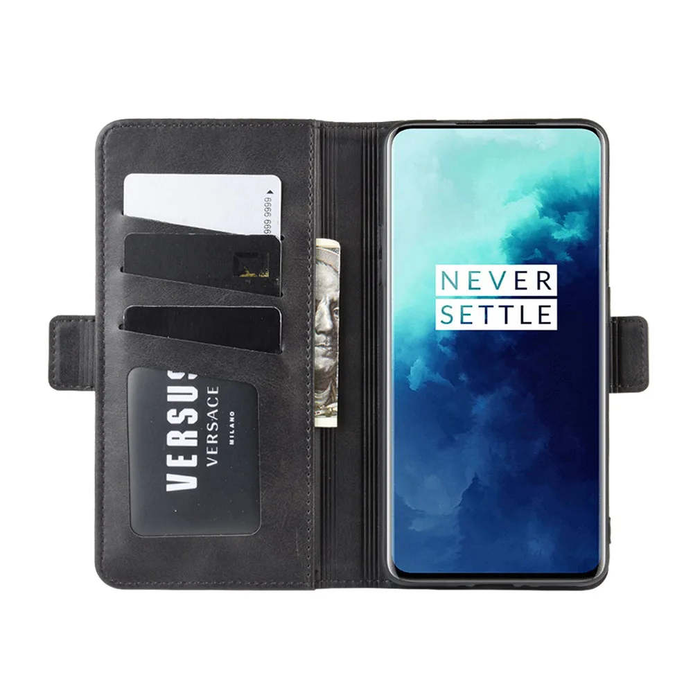Кожаный чехол-кошелек для Oneplus One Plus 7T Pro чехол Роскошный флип с двойной пряжкой чехол для телефона для Oneplus7T Pro mlaren Edition чехол