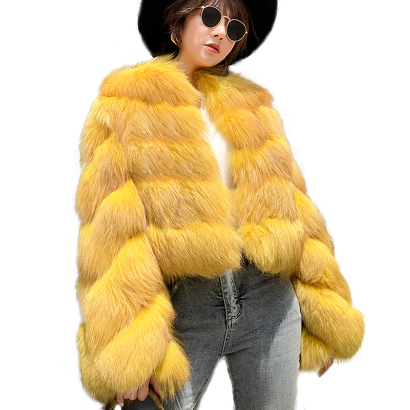 

Women Fur Coat Winter Real Natural Fox Fur Coat Luxury Ladies Genuine Fox Fur Jackets