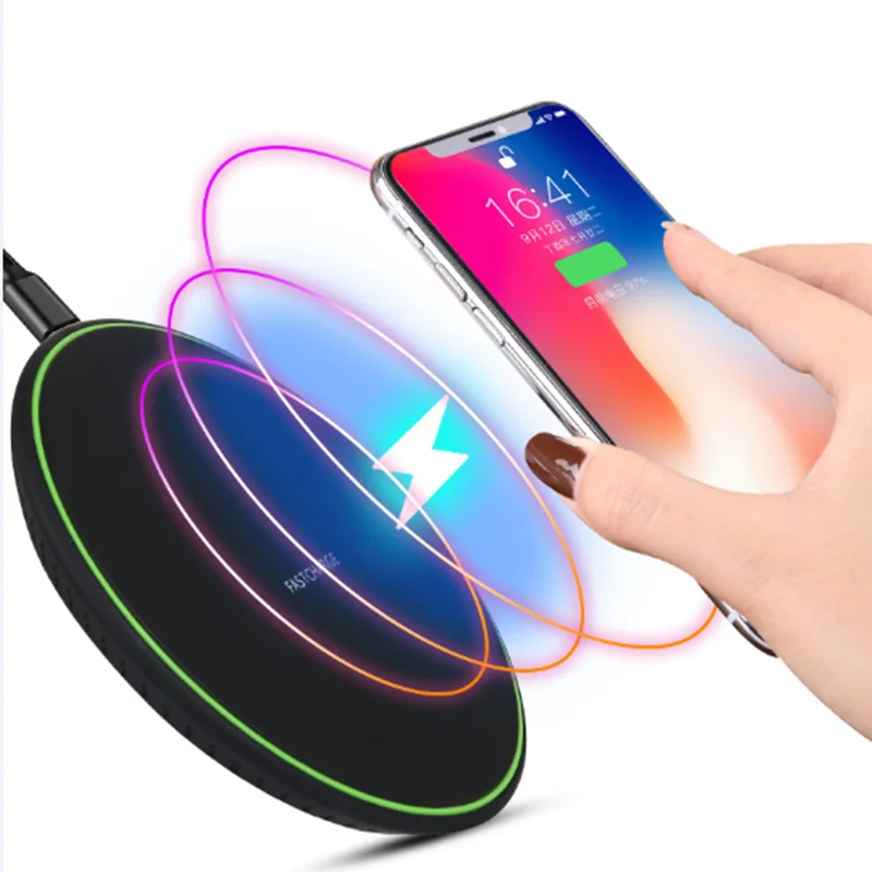 Быстрое 15 Вт/18 Вт Qi Беспроводное зарядное устройство для iPhone 8 X ...