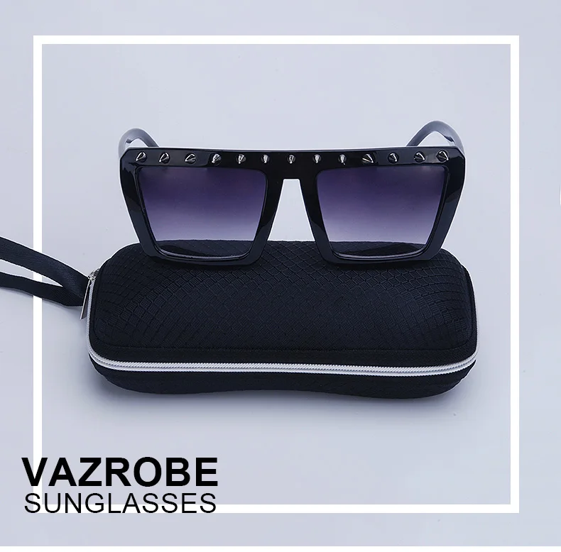 Vazrobe мужские солнцезащитные очки в стиле стимпанк Женские винтажные солнцезащитные очки с шипами для мужчин и женщин ретро череп скелета в стиле панк кошачий глаз хип-хоп