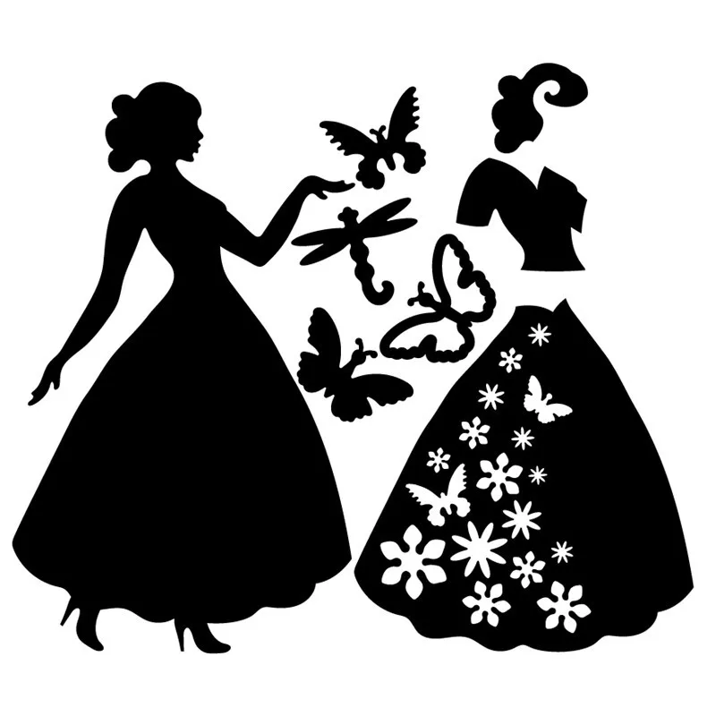 

Naifumodo Dancing Girl with Butterfly Metal Cutting Dies New 2019 Craft Dies Scrapbooking Album Embossing Stencil Die Cut Decor