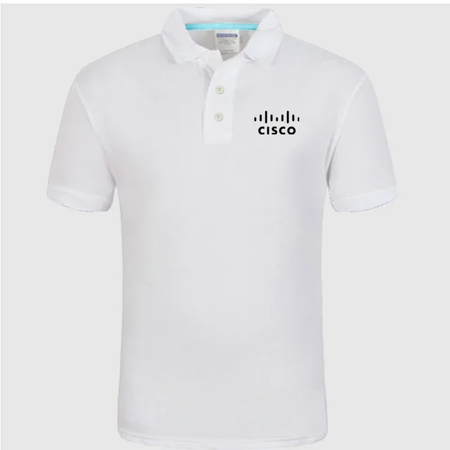 Футболка Поло с логотипом CISCO, мужская летняя рубашка поло с коротким рукавом, Хлопковая весенняя повседневная мужская рубашка поло h e