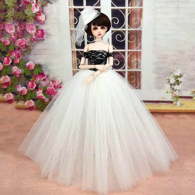 Кукольная одежда, платье и фата, свадебное платье для BJD 1/4, кукольная одежда, вечернее платье, праздничная одежда для 45-50 см, кукла Синьи, наряды для детей