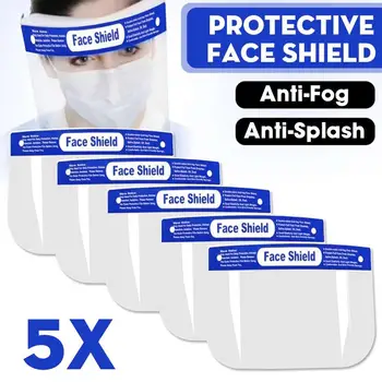 

5PCS Transparent Anti Droplet Dust-proof Protect Full Face Covering Mask Safety Protection Visor Shield Stop The Flying Spit