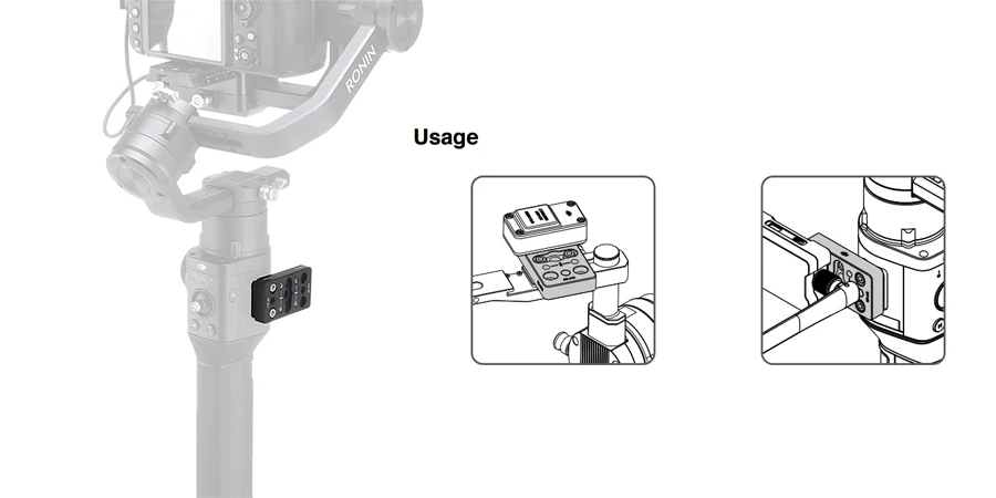 DJI Ronin-S Cheese Plate Equipped with 14-20 tapped holes, allowing you to mount a GPS module or the DJI Pro Wireless Receiver-7