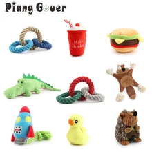 Corda de melancia brinquedo do cão crocodilo pato pelúcia brinquedo do animal estimação ouriço filhote de cachorro som rangido brinquedo macio para o cão(China)