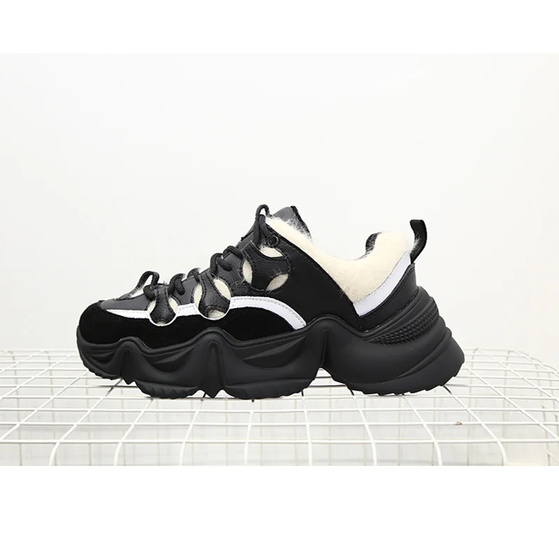 

Winter warm plush Fashion Women Casual Shoes Breathable Platform Wedges Women sneakers Chunky Height Increasing Female shoes new