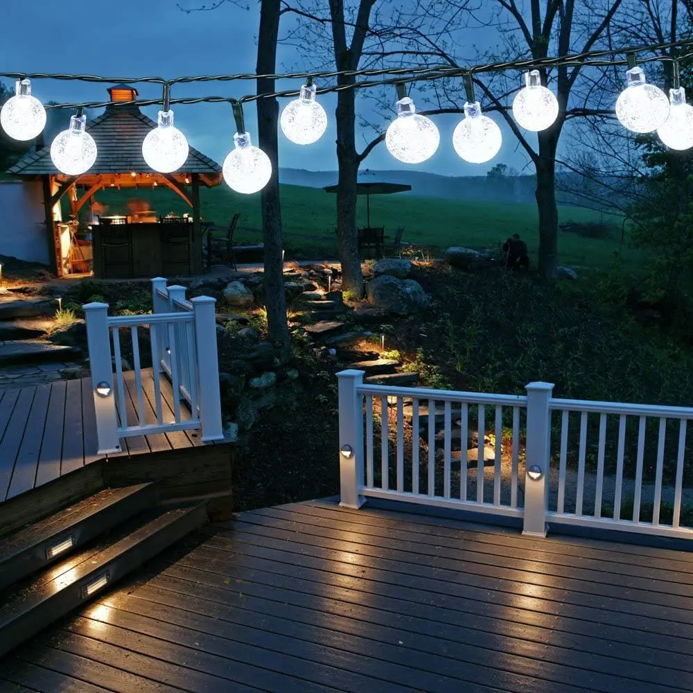 20/30/50 LED Crystal Solar Bulbs Fairy Lights Outdoor Waterproof String Lights for Garden Yard Home Wedding Christmas Decoration solar garden lanterns