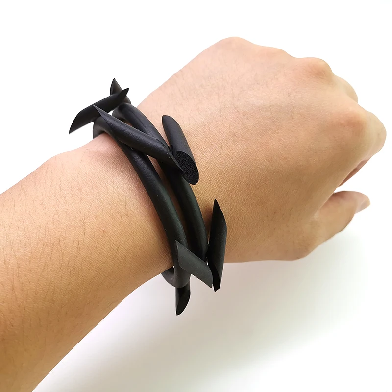 YD& YDBZ Новые панк браслеты с подвесками модные браслеты аксессуары ручной работы резиновый браслет ювелирных изделий массивный черный браслет