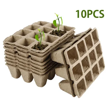 

10Pcs/Lot Paper Pulp Seed Growing Tray Planting Seed Tray Kit For Garden Grow Box Gardening Supplies Nursery Cup